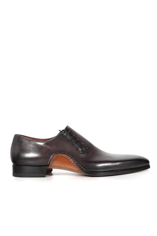Magnanni 15024 Abrahan Gray Leather Whole-Cut Oxfords (MAGS1131)