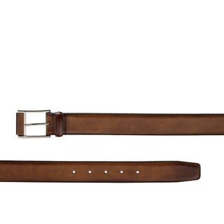 Magnanni 1510 Velaz Men's Cuero Brown Catalux Patina Calf-Skin Leather Belt (MAGB1023)-AmbrogioShoes