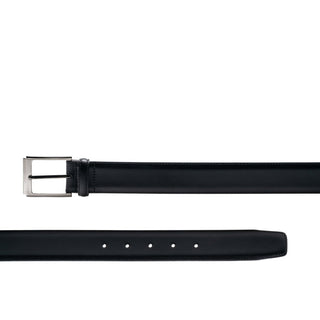 Magnanni 1552 Vega Men's Black Arcade Patina Calf-Skin Leather Belt (MAGB1021)-AmbrogioShoes
