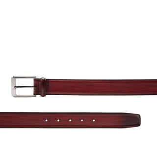 Magnanni 1552 Vega Men's Red Arcade Patina Calf-Skin Leather Belt (MAGB1019)-AmbrogioShoes