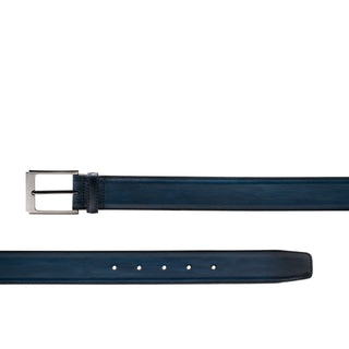 Magnanni 1552 Vega Men's Royal Blue Arcade Patina Calf-Skin Leather Belt (MAGB1022)-AmbrogioShoes