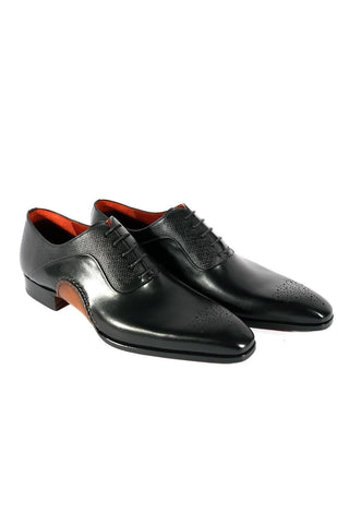 Magnanni 20120 Sanchez II Black Grabado Embossed / Calf-Skin Leather Oxfords (MAGS1122)