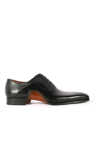 Magnanni 20120 Sanchez II Black Grabado Embossed / Leather Oxfords (MAGS1122)
