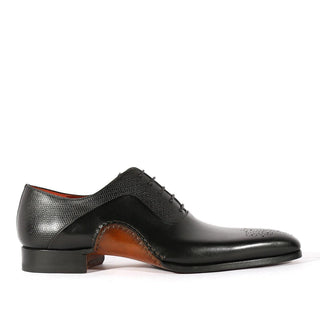 Magnanni 20120 Sanchez II Black Grabado Print / Calf-Skin Leather Oxfords (MAGS1122)-AmbrogioShoes
