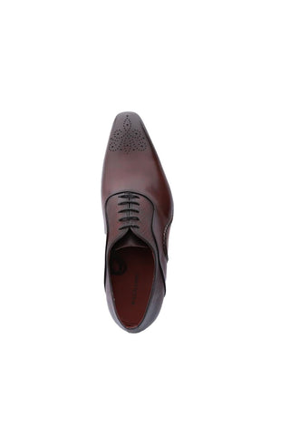 Magnanni 20120 Sanchez II Burgundy Grabado Embossed / Calf-Skin Leather Oxfords (MAGS1134)