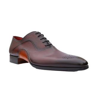 Magnanni 20120 Sanchez II Burgundy Grabado Print / Calf-Skin Leather Oxfords (MAGS1134)-AmbrogioShoes