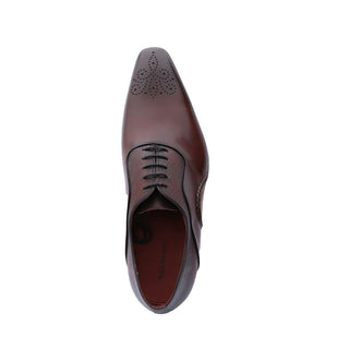Magnanni 20120 Sanchez II Burgundy Grabado Print / Calf-Skin Leather Oxfords (MAGS1134)-AmbrogioShoes