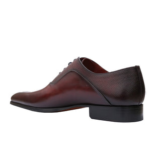 Magnanni 20120 Sanchez II Burgundy Grabado Print / Calf-Skin Leather Oxfords (MAGS1134)-AmbrogioShoes