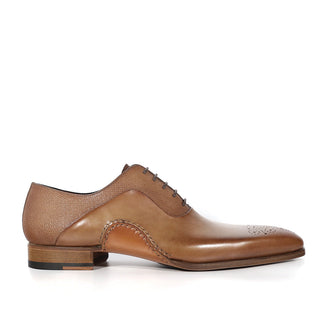 Magnanni 20120 Sanchez II Men's Shoes Taupe Grabado Print / Calf-Skin Leather Oxfords (MAGS1130)-AmbrogioShoes