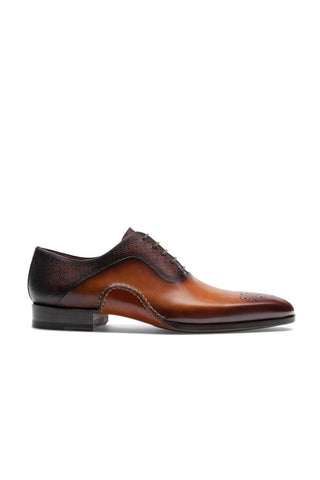 Magnanni 20120 Sanchez II Two-Tone Brown Grabado Embossed / Calf-Skin Leather Oxfords (MAGS1004)