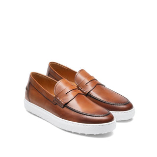 Magnanni 23141 Haydin Cognac Men's Shoes Boltan Cognac Calf-Skin Leather Sneakers (MAG1024)-AmbrogioShoes