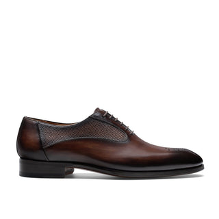 Magnanni 23272 Laredo Men's Shoes Brown Tabaco Grabado Print / Calf-Skin Leather Oxfords (MAG1043)-AmbrogioShoes