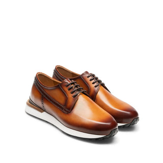 Magnanni 23340 Falcon Men's Shoes Cognac Calf-Skin Leather Derby Sneakers (MAG1022)-AmbrogioShoes