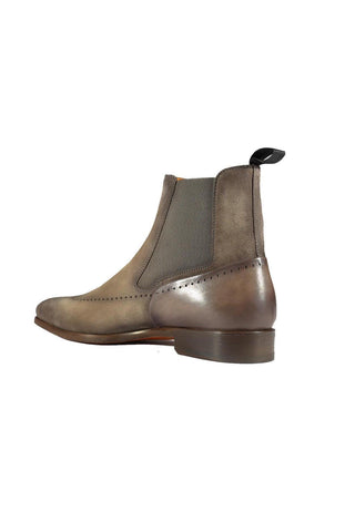 Magnanni 23501 Safari Gray Suede / Patina Leather Chelsea Boots (MAGS1086)-AmbrogioShoes