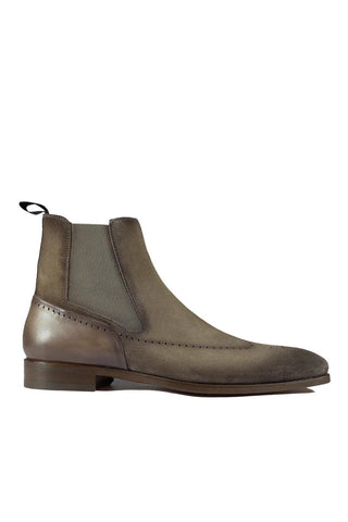 Magnanni 23501 Safari Gray Suede / Patina Leather Chelsea Boots (MAGS1086)