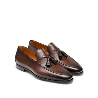 Magnanni 23787 Delrley Men's Shoes Rugo Brown Full Grain Leather Tassels Loafers (MAG1072)-AmbrogioShoes