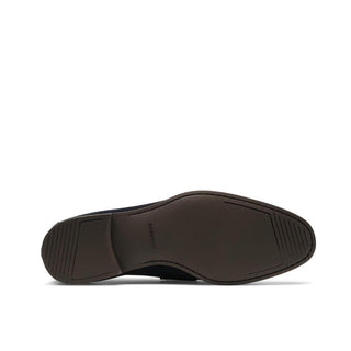 Magnanni 23822 Daniel Navy Suede Leather Penny Loafers (MAGS1070)-AmbrogioShoes