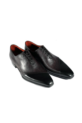 Magnanni 23869 Black & Gray Patina Leather Oxfords (MAGS1088)-AmbrogioShoes