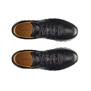 Magnanni 23961 Arco Black Leather Casual Sneakers (MAGS1103)-AmbrogioShoes