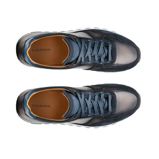 Magnanni 23961 Arco Men's Shoes Navy & Gray Nubuck / Suede Leather Casual Sneakers (MAG1020)-AmbrogioShoes