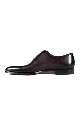 Magnanni 24133 Black & Gray Patina Leather Whole-cut Oxfords (MAGS1089)-AmbrogioShoes