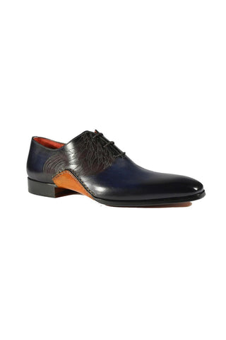 Magnanni 24133 Navy & Gray Patina Leather Whole-cut Oxfords (MAGS1093)-AmbrogioShoes
