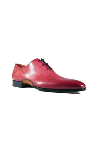 Magnanni 24140 Flamenco Pink Patina Leather Whole-Cut Oxfords (MAGS1096)-AmbrogioShoes