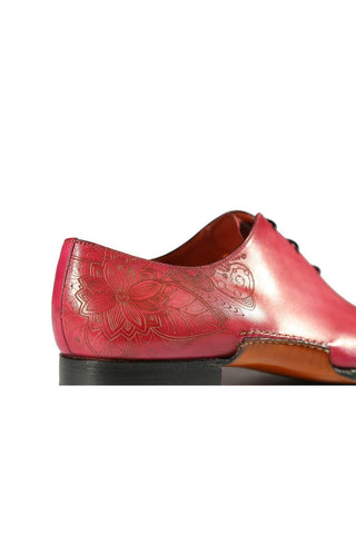 Magnanni 24140 Flamenco Pink Patina Leather Whole-Cut Oxfords (MAGS1096)-AmbrogioShoes