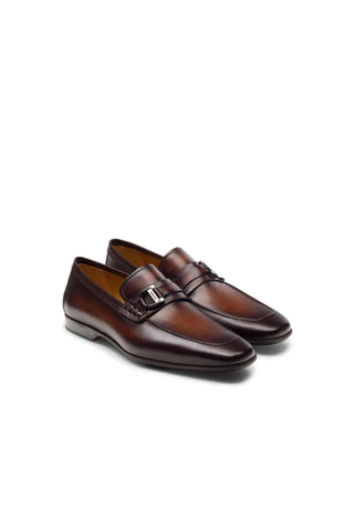 Magnanni 24379 Raso Brown Calf-Skin Leather Slip-On Penny Loafers (MAGS1079)-AmbrogioShoes