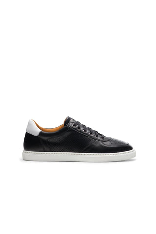 Magnanni 24425 Griffith Lo Black Leather Casual Sneakers (MAGS1084)
