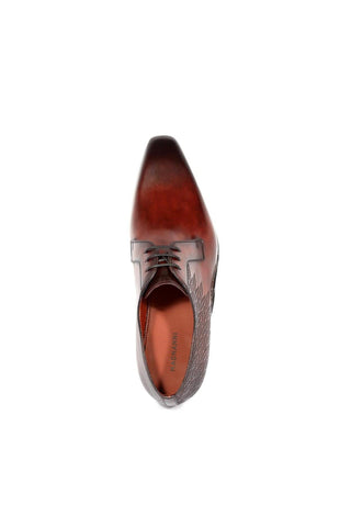 Magnanni 24834 Hayos Burgundy Laser Embossed / Calf-Skin Leather Derby (MAGS1123)