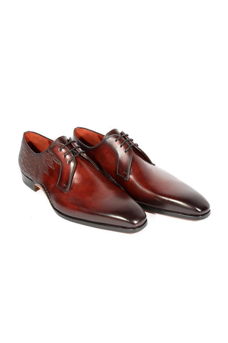 Magnanni 24834 Hayos Burgundy Laser Print / Calf-Skin Leather Derby (MAGS1123)-AmbrogioShoes