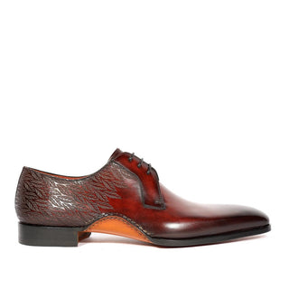 Magnanni 24834 Hayos Burgundy Laser Print / Calf-Skin Leather Derby (MAGS1123)-AmbrogioShoes