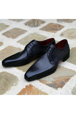 Magnanni 24834 Hayos Gray Laser Embossed / Calf-Skin Leather Derby (MAGS1132)
