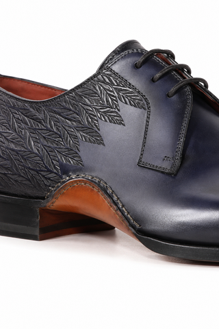 Magnanni 24834 Hayos Navy Laser Embossed / Calf-Skin Leather Derby (MAGS1133)
