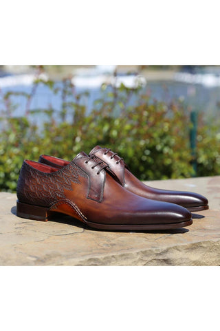 Magnanni 24834 Hayos Tobacco Laser Embossed / Calf-Skin Leather Derby (MAGS1124)