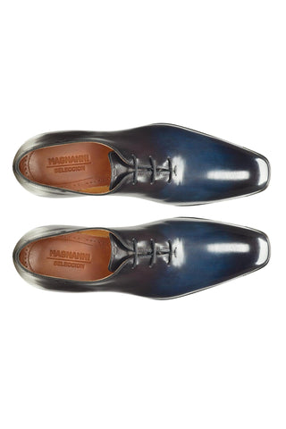 Magnanni Alexander 22972 Navy & Gray Leather Whole-Cut Oxfords (MAGS1108)