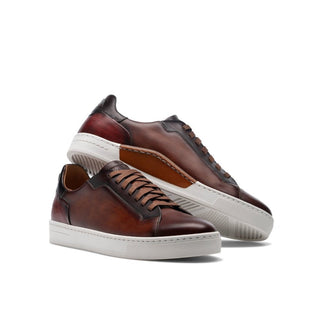 Magnanni Amadeo Cognac & Brown Calf-Skin Leather Casual Sneakers (MAGS1014)-AmbrogioShoes