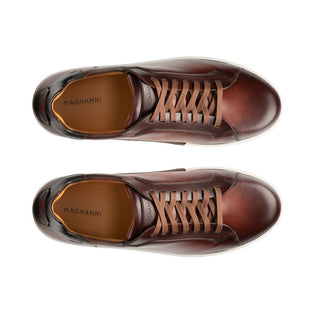 Magnanni 22464 Amadeo Men's Shoes Cognac & Brown Calf-Skin Leather Casual Sneakers (MAG1014)-AmbrogioShoes