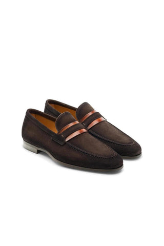 Magnanni Daniel 23822 Brown & Cognac Suede Penny Loafers (MAGS1114)-AmbrogioShoes