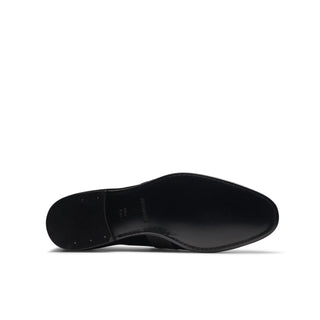 Magnanni Jenaro Black Velvet / Satin Formal Loafers (MAGS1083)-AmbrogioShoes