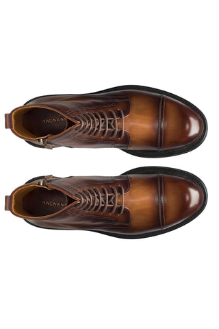 Magnanni Lerato 24786 Medium Brown Calf-Skin Leather Derby Boots (MAGS1137)-AmbrogioShoes