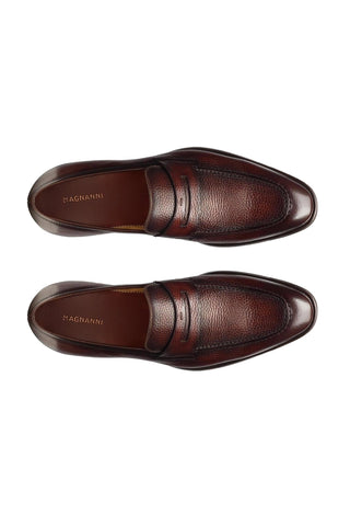 Magnanni Matlin III 24671 Brown Full Grain Leather Casual Penny Loafers (MAGS1109)