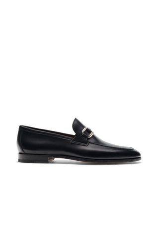 Magnanni Silvano 24385 Black Leather Buckle Slip-On Loafers (MAGS1139)