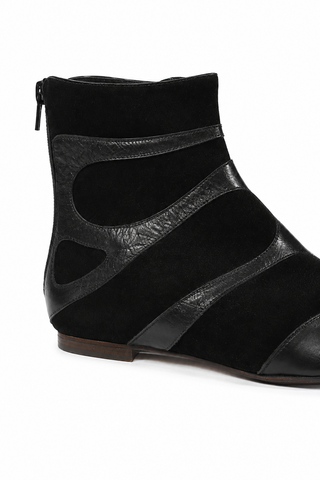 Manolo Blahnik Suede & Leather Flat Boots