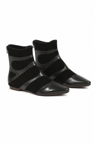 Manolo Blahnik Suede & Leather Flat Boots