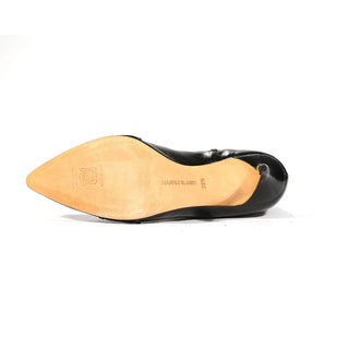 Manolo Blahnik Women's Designer Designer Shoes Black Suede/ Calf-Skin Leather Satin Boots (MB1505)-AmbrogioShoes