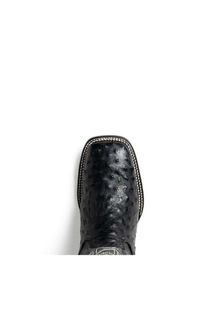 Marco Di Milano Alabama Black Exotic Ostrich Skin Cowboy Boot (MDM1223)