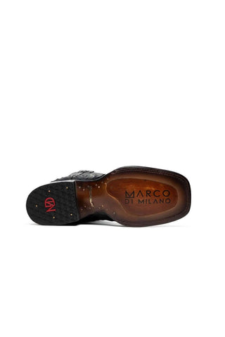 Marco Di Milano Alabama Black Ostrich Skin Cowboy Boot (MDM1223)