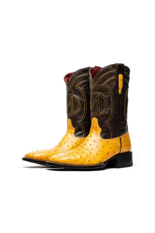 Marco Di Milano Alabama Buttercup Exotic Ostrich Skin Cowboy Boot (MDM1225)
